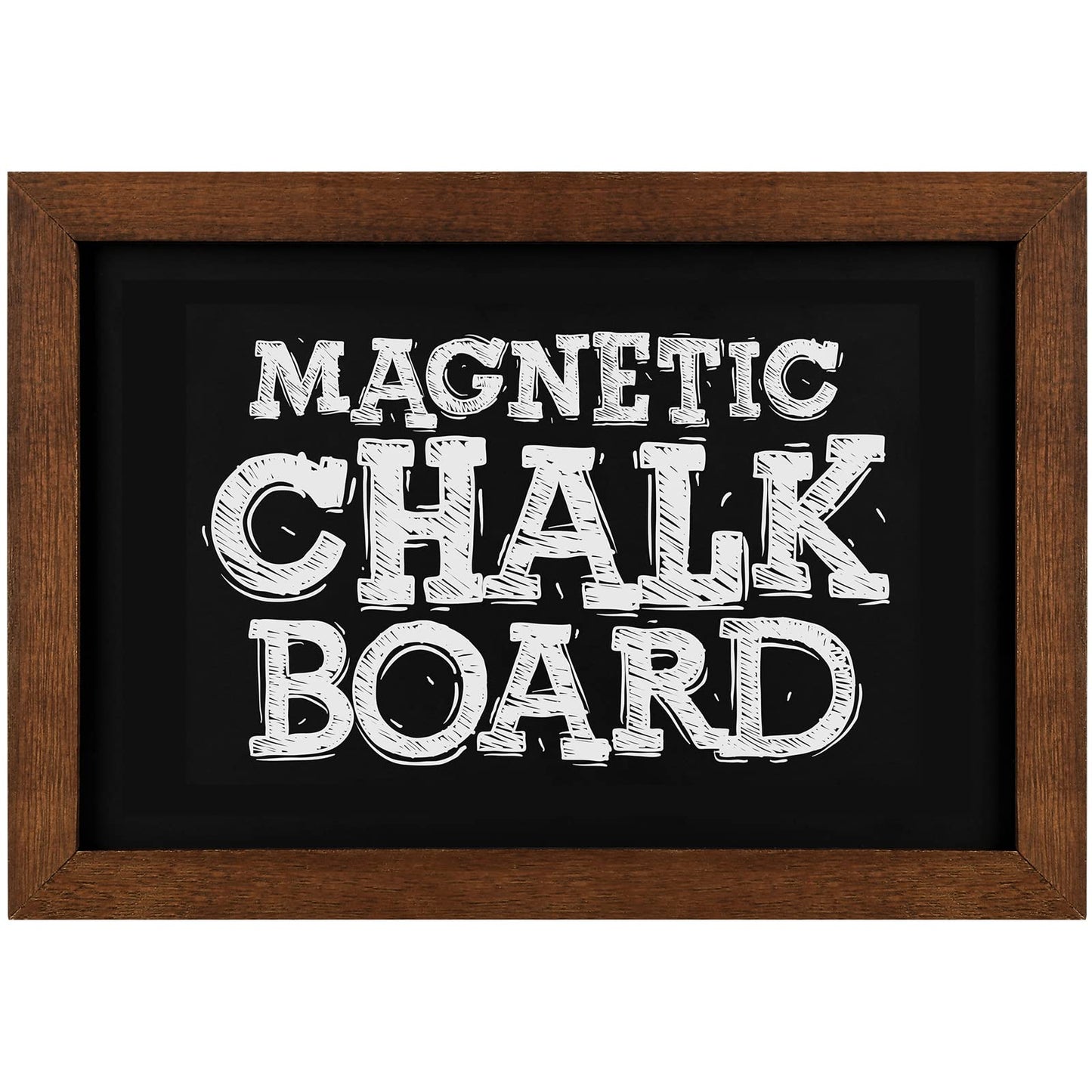 TORASO Chalkboard, Solid Wood Frame Magnetic Chalkboard Sign, Rustic Walnut Wood Framed Chalk Board for Wedding, Kitchen, Bar, Restaurant, Menu & Home Decor, Hanging Chalkboards, 8.7" x 12.6"(BN-2232)