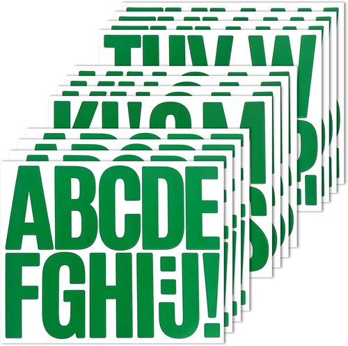 Skiennix 3-Inch Self-Adhesive Letter Stickers - 144 Vinyl Alphabet Stickers for Mailboxes & Signs | Green
