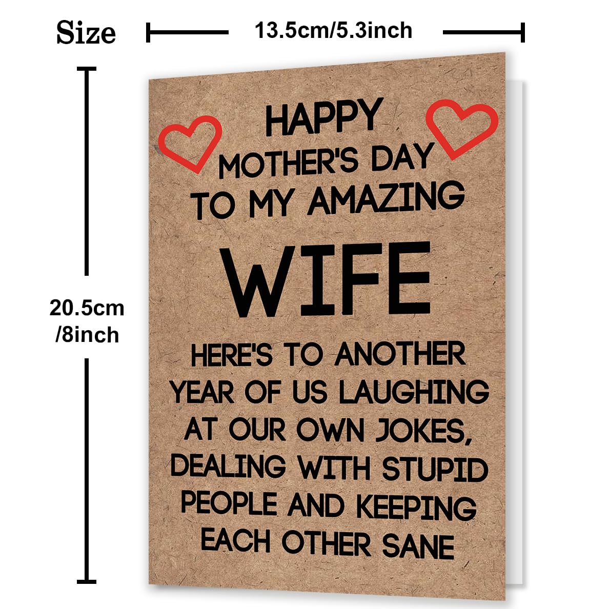 Ziwenhu Rude Wife Mother's Day Card from Husband, Funny Mothers Day Gifts Idea for Wife,Humor Mother's Day Card for Women,Unique Gifts for Mothers Day