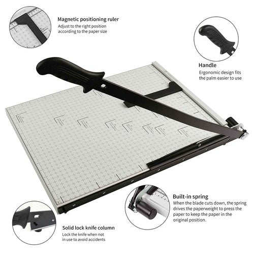 Paper Cutter B3 Stack Paper Trimmer Guillotine Heavy Duty Metal Base, 21" Cutting Length with Guard Rail Safety Blade Lock, 10-Sheet Capacity, Guillotine Paper Slicer Cutter for Office School