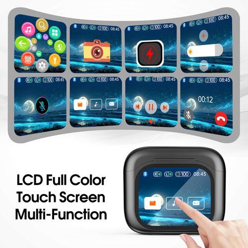 AI Language Translation Earbuds, LCD Touch Screen OWS Real-Time Translator for 144 Languages & Accents Headphones Translator Ideal for Travel Business Learning Translation Device Earphones-John Wick