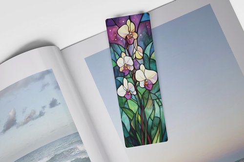 TwoDays 10Pcs Stained Glass Art Flower Bookmark for Reading Women, Cute Floral Bookish Gifts for Book Lovers Booktok, Fancy Book Accessories (6'' X 2'')