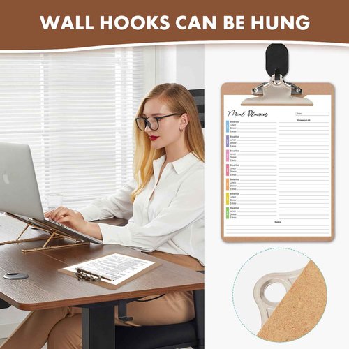 Juvealoe Wood Clipboard, Letter Size 8.5 x 11 Clip Board with Heavy Duty Butterfly Clip, 9 x 12.5 in, Suitable for Classroom, Students, Kid, Office Supply & School Supply(Pack of 20)