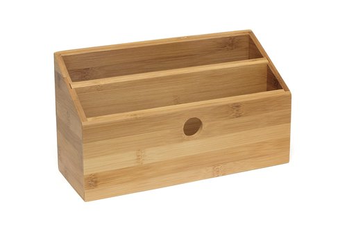 Lipper International 808 Bamboo Wood 2-Slot Office Supply Desk Organizer, 10 3/4" x 4 1/8" x 6"