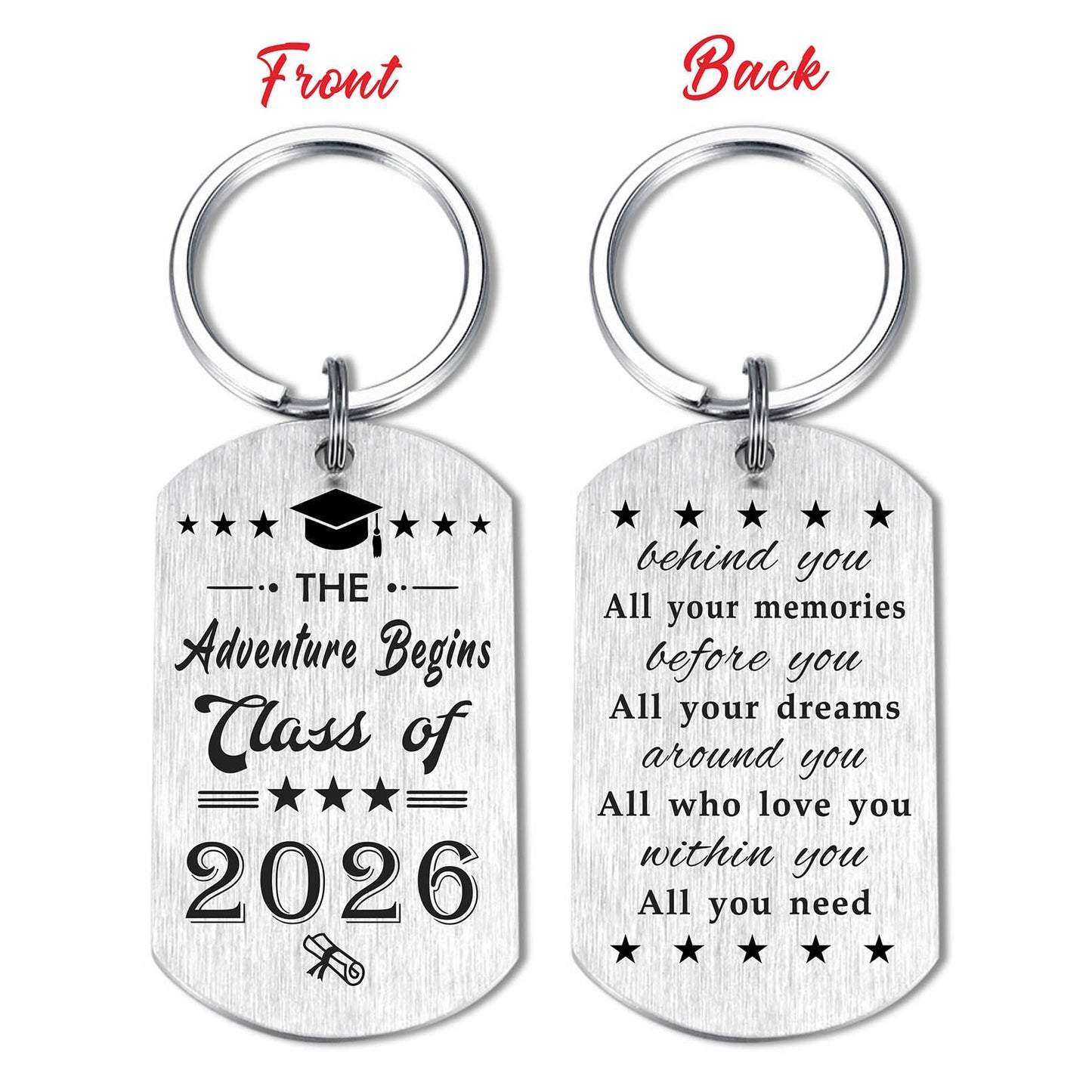 Resdink Graduation Gifts for Class of 2026 - College High School Graduation Keychain for Girls Boys Women Men Him Her Graduate Daughter Son Student