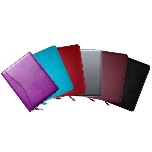Planner Pad 7 Ring Loose Leaf Executive Size Cover, Fits 8 1/2” x 11” Size Planner Pages, Black Faux Leather