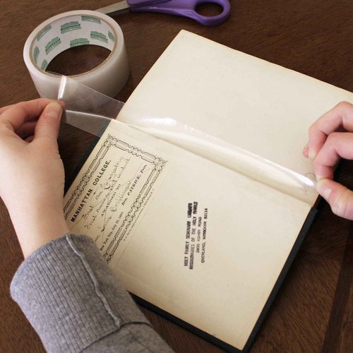BookGuard 1.5 Inch Transparent Bookbinding Tape, Ideal for Book Repair and Library Supplies, Stretchable and Clear - 15 Yards Librarian Tape Clear - Case of 5