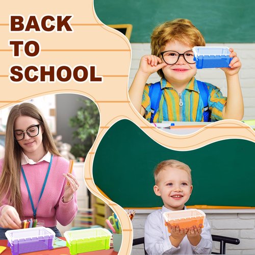 20 Pcs Plastic Crayon Box Bulk Stackable Crayon Organizer Storage Containers with Latching Lid Stationery Storage Containers for Office School Classroom Supplies Crayons Pens Mini Pencils Gifts