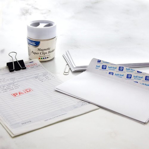BAZIC Products Self-Seal White Envelopes - No Window Mailing Envelopes, Peel & Seal, 3 5/8" x 6 1/2" (100 Pack)
