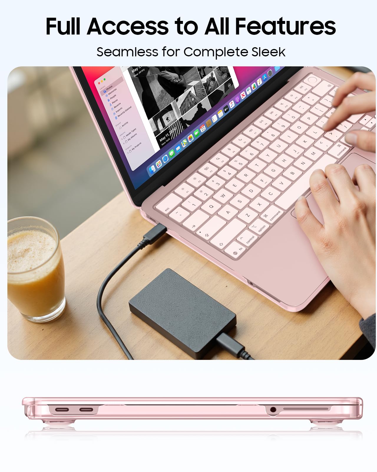 Fintie Case for MacBook Neo 13 Inch A3404 (2026 Release) - Protective Ultra-Thin High Transparency Snap On Hard Shell Cover for MacBook Neo 13" with A18 Pro Chip (Crystal Blush)