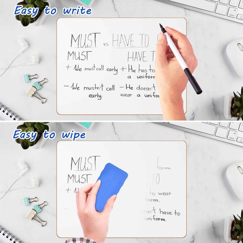 20 Pack Double Sided Dry Erase Board Classroom Pack 12'' x 9'' Small Whiteboards for Office Teachers Students Schools Supplies Thickness 3mm Mini Answer Paddles Easy to Wipe