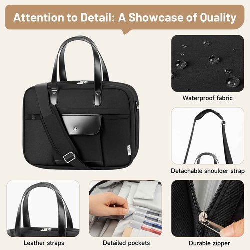 LOEUO 3 Ring Binder with Zipper Fits 500 Sheets, 2 Inch Zipper Binder 3 Ring with Shoulder Strap, Binders Organizer Bag with 16" Laptop Compartment for School and Office