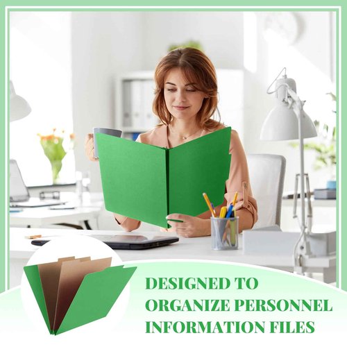Skyygemm 24 Pcs Classification Folders Letter Size, 2 Pocket Dividers Pressboard File Folder with Fasteners, Expanding File Organizer Bulk for Teachers, Clergy, Office, Church, Christmas (Green)