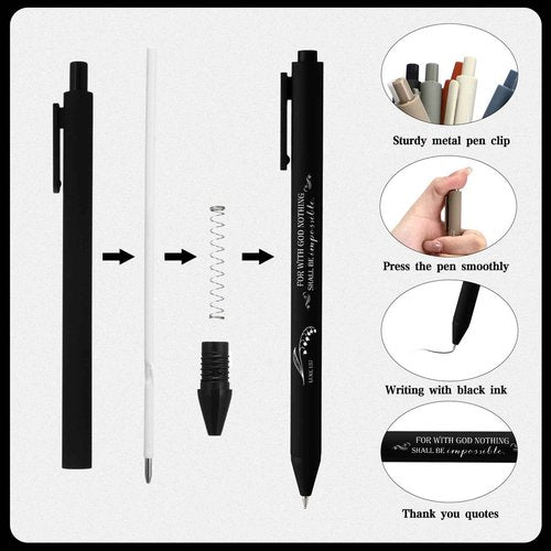 Sayglossy 200 Pcs 50 Pcs Scripture Ballpoint Pens Christian Gifts Bulk Party Favors for Church Office Sunday School Bible Study Supplies Women Men Birthday Christmas Religious Inspirational Gifts