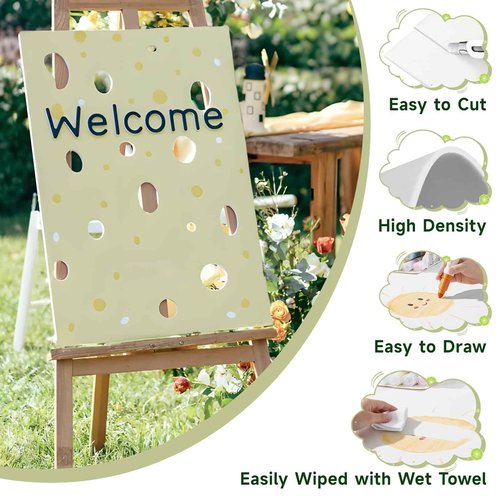PEKGRIL 24x36" White Poster Board 10 Pack, 5MM Thick Foam Core Board, Large Lightweight Foam Board for Projects, Display Boards for Crafts, Paintings Prints, Art, Display, Presentation