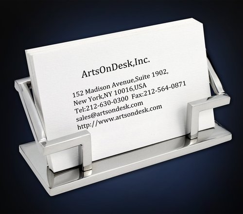 ArtsOnDesk Modern Art Business Card Stand Holder Mr101 Stainless Steel Mirror Polish Patented Luxury High-end Desk Accessory Business Card Case Office Organizer Thanksgiving Gift Christmas Gift.