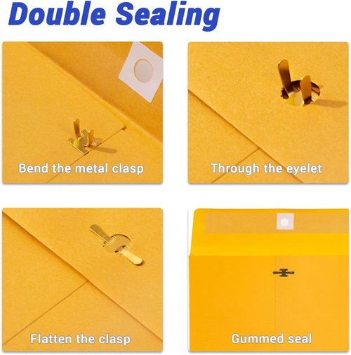Goefun 6x9 Expanding Clasp Manila Envelopes - Heavy Duty 180 GSM Kraft, 25 Pack for Filing & Mailing