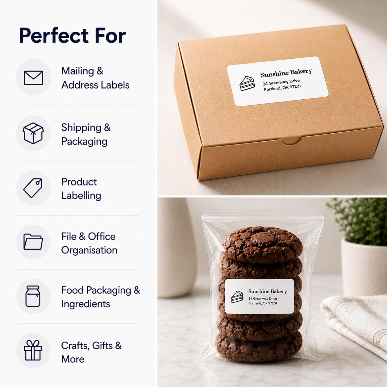 (2" x 4") 200 Sheets, Printable White Sticker Labels, Laser/Inkjet Printing - Matte, 10 per Page