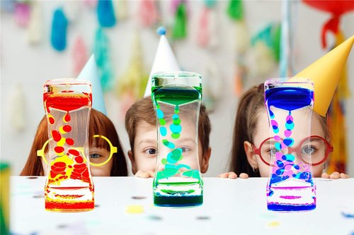 Liquid Motion Bubbler Timer Fidget Toy - 3 Pack Sensory Calming Toy for Kids & Adults