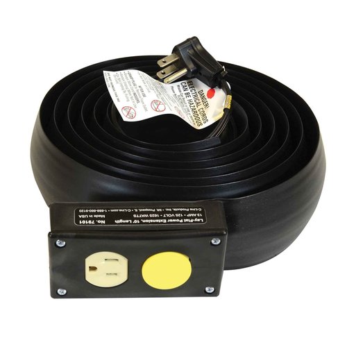 C-Line Lay-Flat Power Extension and Cord Cover, 10 Feet Long (79101) , Black