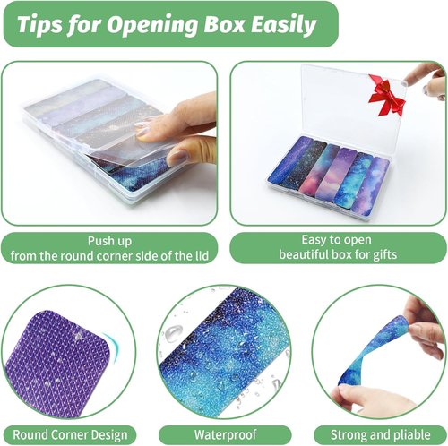 Skiennix 72-Piece Anxiety Sensory Stickers Set - Calming Fidget Strips with Storage Box | Galaxy Design
