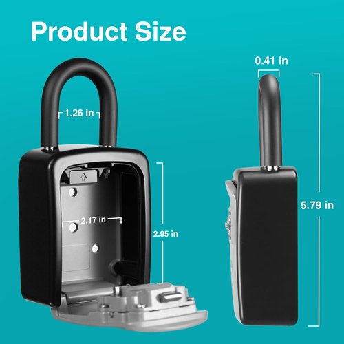 Puroma Key Lock Box - Outdoor Combination Security Lockbox for Realtors | Portable Key Storage Safe