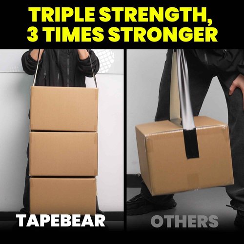 TAPEBEAR 12 Rolls Duct Tape Heavy Duty Waterproof 1.88" x 35 Yards, 16.5mil Thick Strong Tape, UV Resistant, All-Weather, No Residue, Super Strength for Industrial Use Indoor Outdoor Repairs, Black