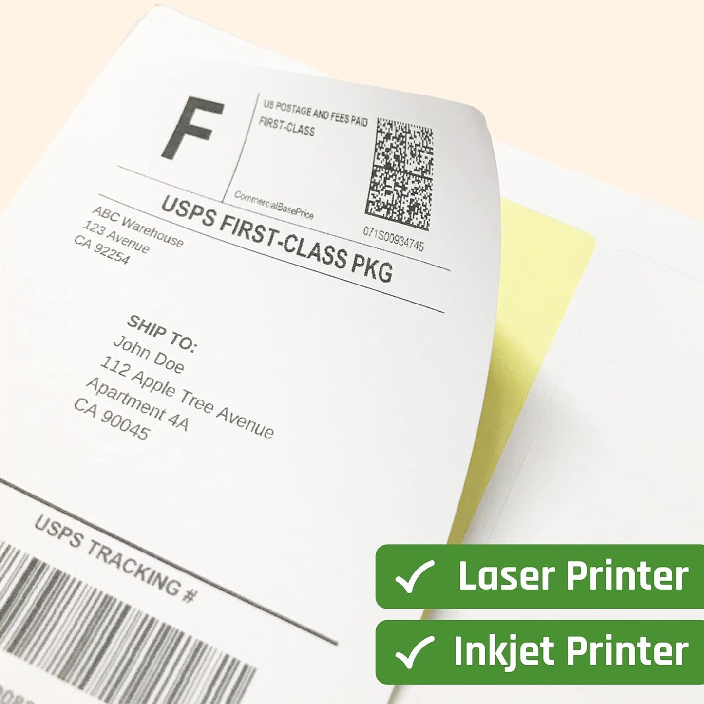 Skiennix Printable White Sticker Labels - 200 Sheets (2" x 4") for Laser & Inkjet Printing - Matte Finish, 10 Per Page