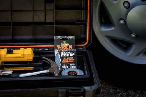 T-REX Ferociously Strong Tape, Mighty Rolls, 1 Inch x 10 Yards Each, Dark Gunmetal Gray, Case of 9 Rolls (241330)