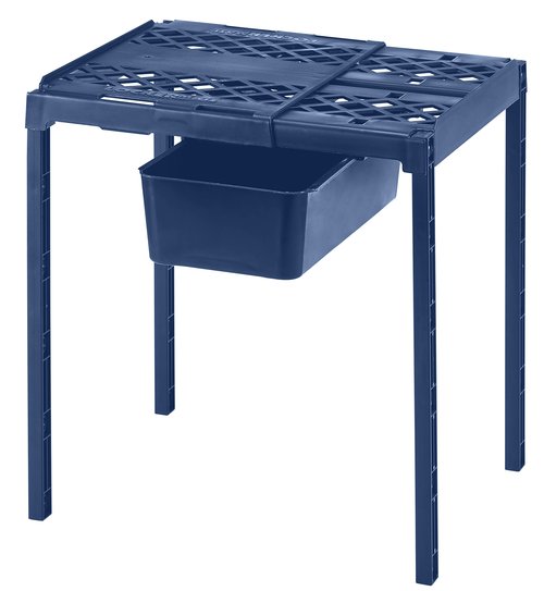 LockerMate Adjust-A-Shelf Locker Shelf & Organizer, Extends to Fit Your Locker, Easy to Use, Perfect for School, Work, Gym, Includes Storage Drawer, Blue