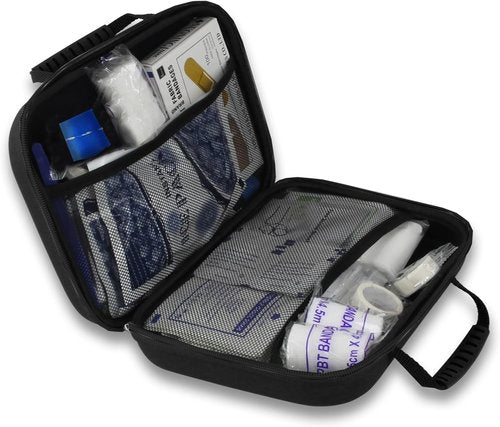 Monoki 300PCS Home First Aid Kit - Essential Emergency Gear for Hiking & Travel | Black Backpacking Bag