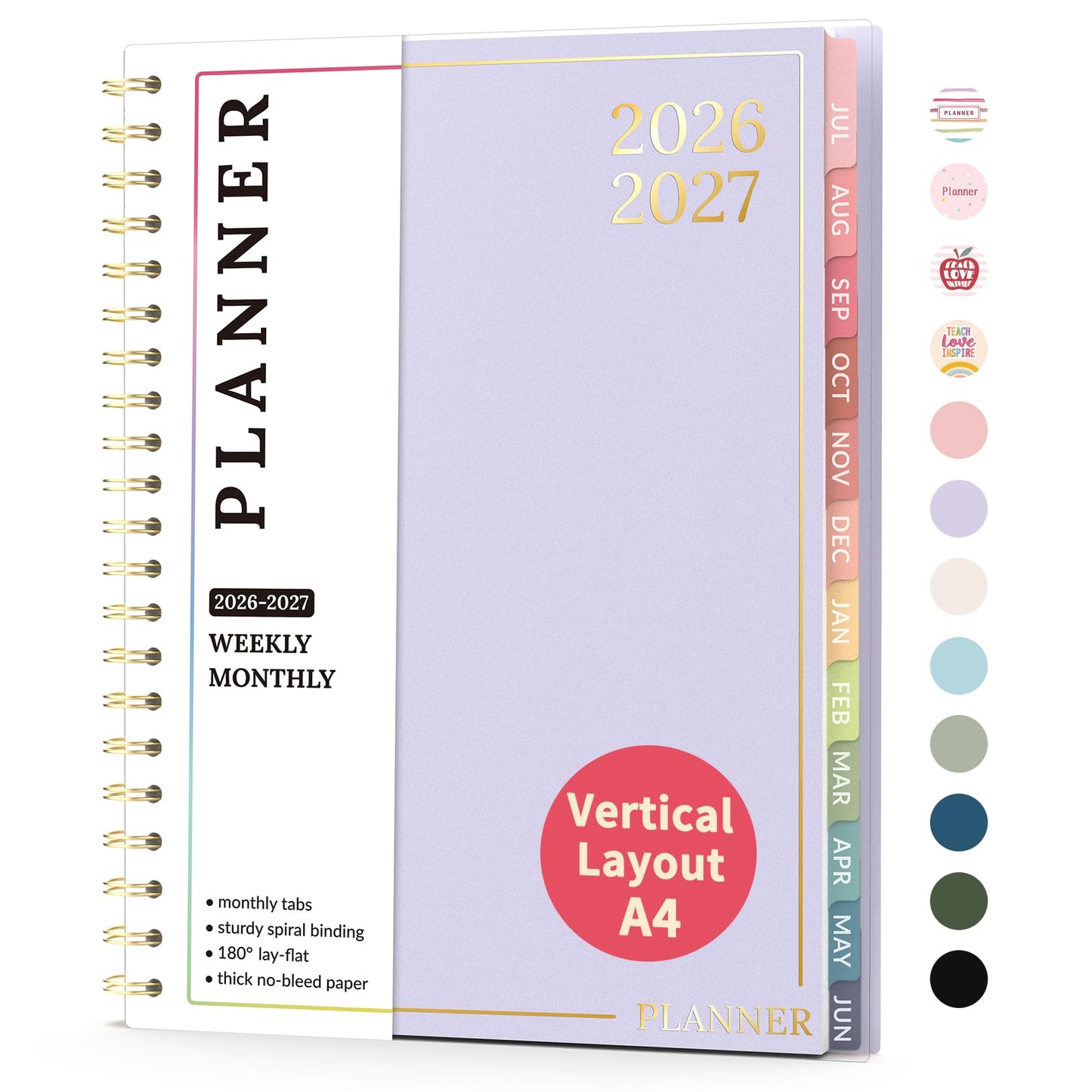 Teacher Planner 2026-2027, Forvencer Academic Planner 2026-2027, Jul 2026 - Jun 2027, 8.5"x11", Weekly & Monthly Planning Book with 7 Periods, School Agenda for Teacher Student, A4, Purple