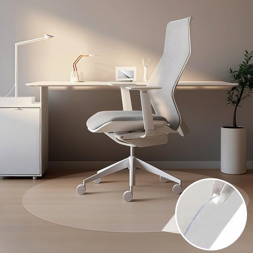 Desk Chair Mat for Hard Floor,36" x 36" Desk Mat Comfortable and Non-Skid Office Chair Mat Protect Your Floors from Damage, Easy Glide Rolling Plastic Floor Mat for Work,Home