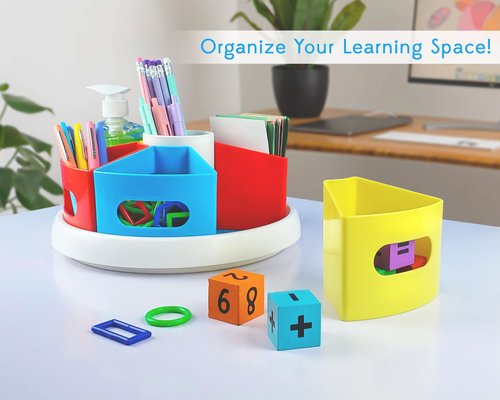 Creative Caddy Rotating Art Supply Organizer for Kids, Crayon Caddy for Kids Desk or Pencil and Marker Holder for Teachers, Classroom Arts and Crafts and Homeschool School Supplies Storage