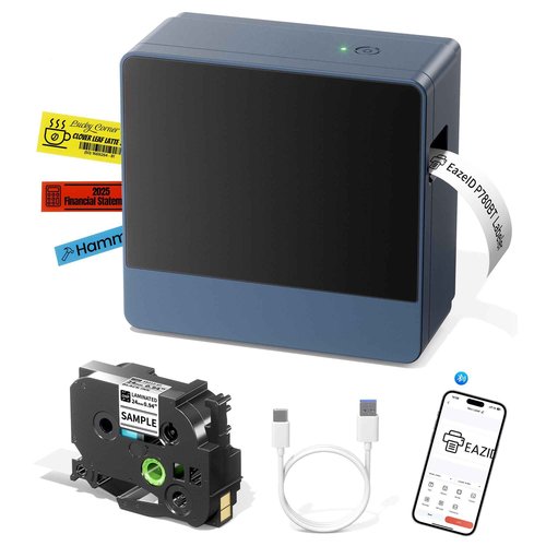 1 Inch Label Maker Machine with-Tape, 24mm Labeler Large Print Rechargeable, Wireless Bluetooth Thermal Transfer Printer Print Labels-Waterproof 9mm~24mm, Auto-Cut, P780BT for Home Office Business Use