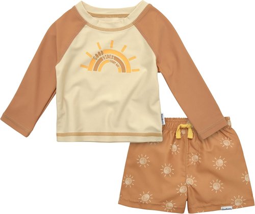 Gerber Toddler Long Sleeve Rashguard Swim Set - UV Protection & Comfort | Ideal for Beach Days