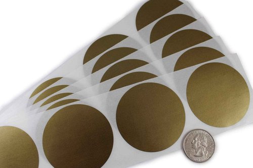 My Scratch Offs Gold 2" Round Scratch Off Stickers Labels 500 Roll for DIY Crafts Invitations Gender Reveals Pregnancy Announcements Business Promotions