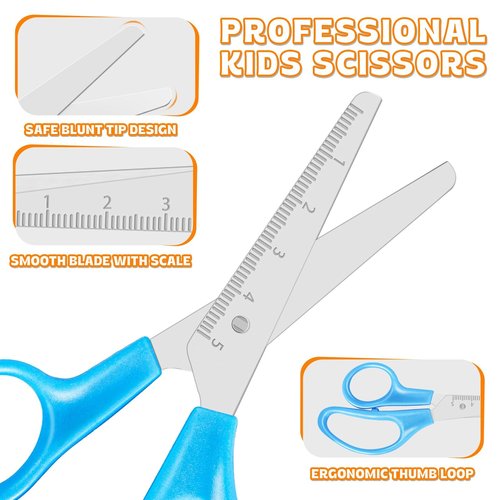 100Pack Kids Scissors Bulk, 5 Inch Scissor for School Student Teacher, Scissors Bulk Classroom Safety Scissor for Kindergarten Preschool Classroom Office Home Craft Cutting Paper