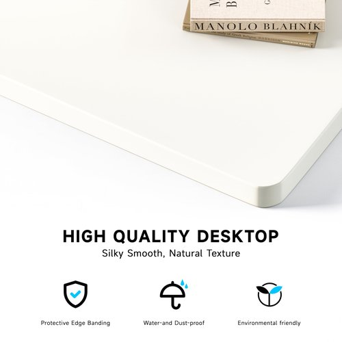 BIZUM Whole-Piece Particle Board Table Top Wood Countertop for Standing Desk DIY, 48x24x1 Inch White Desk Top
