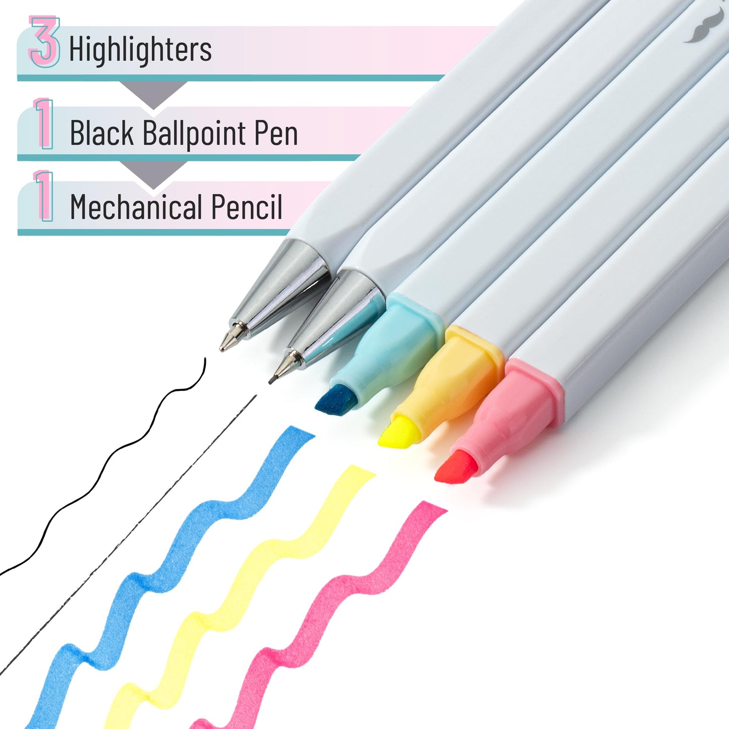 Mr. Pen- Journaling Kit, 5 Pack, Journaling Pens and Highlighters and Mechanical Pencil with Hard-Shell Carrying Case, Journaling Supplies Kit, Journaling Set, Journaling Pens and Markers