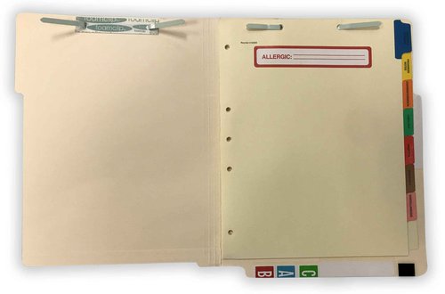 Tabbies Side Tab Medical Chart Divider Sets, 8-Tab, Assorted Medical, 11 X 9, Manila, 40 Sets