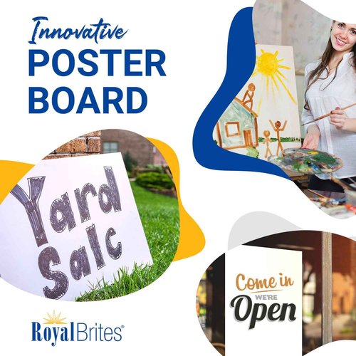 Royal Brites White Poster Board, Classic Presentation Board, 11 x 14 Inches (60 Pack)