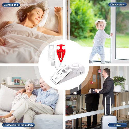 KERUI Upgraded Door Stop Alarm with Portable Door Lock 120 dB Travel Door Stopper Door Wedge Alarm with 3 Levels Sensitivity for Hotel, Home, Apartment