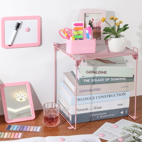 abcGoodefg Pink Locker Accessories, Cute Locker Organizer Shelf Locker Decorations for Girls for School Locker with Magnetic Locker Mirror and Whiteboard, Magnetic Pen Holder