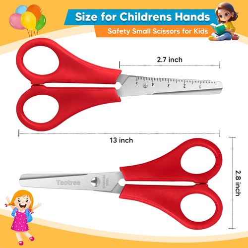 Kids Scissors Bulk of 48-Pack, Taotree 5" Kid Scissors for School Office Supplies, Art Craft Supplies, Small Blunt Tip Safety for Toddler Child Student Classroom Teacher Scrapbook Scrapbooking