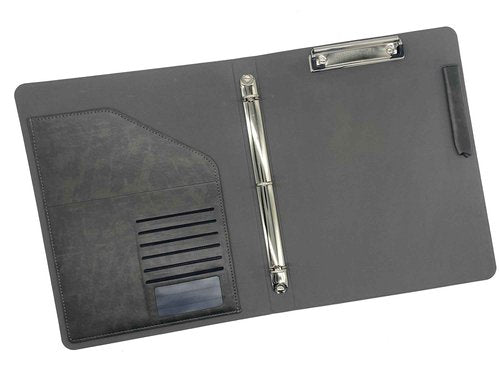 Binder Portfolio Organizer with Color File Folders, Business and Interview Padfolio with 3-Ring Binder, Clipboard (Pack of 2)