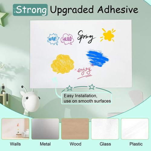 Magnetic Dry Erase Whiteboard Paper,48" x 36" Magnetic White Board Film,Repeatable Writing for Home,School,Office