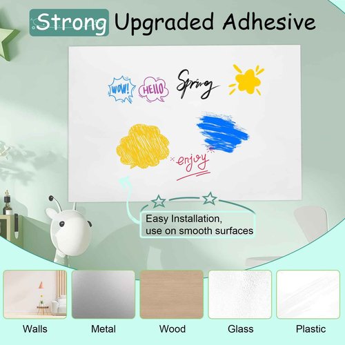 Magnetic Dry Erase Whiteboard Paper,94" x 47" Magnetic White Board Film,Repeatable Writing for Home,School,Office