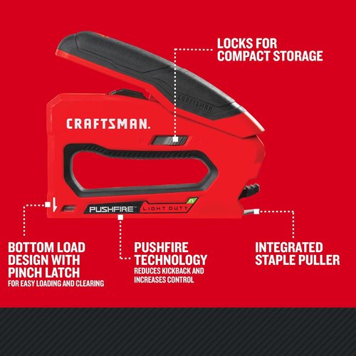 CRAFTSMAN Heavy Duty Reverse Squeeze Stapler - Ergonomic Design for Effortless Stapling