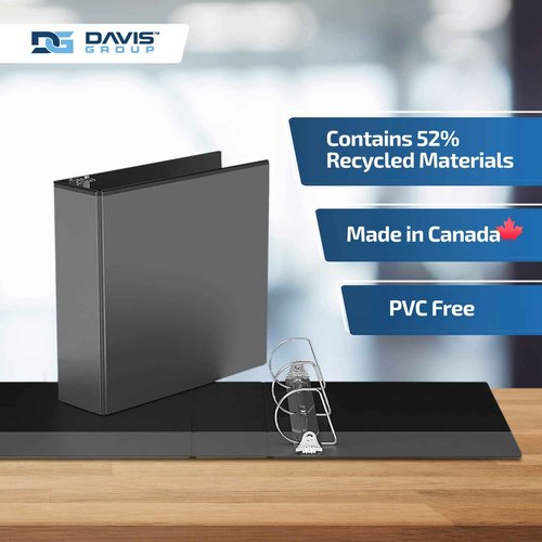 Easyview Premium 3-Ring Binders with Clear-View Covers and D Rings, Binders for School or Office, 3 Inch, Pack of 6, Black